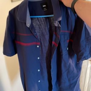 Vans navy Blue button up shirt seize Medium